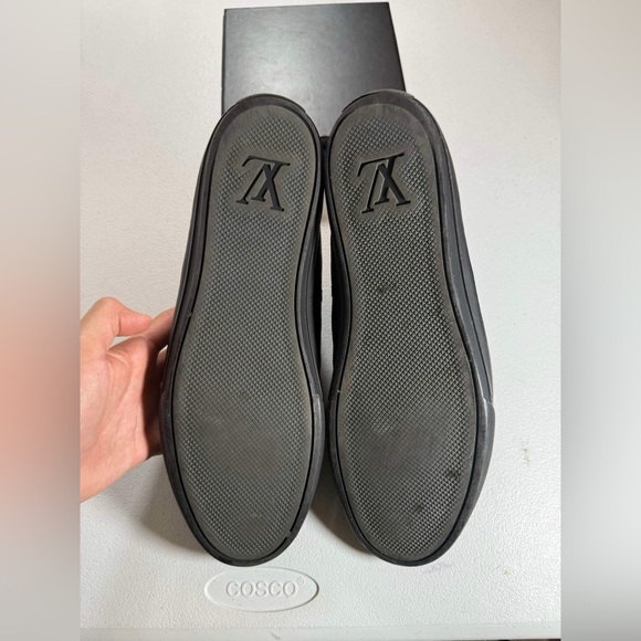 Used Louis Vuitton Men Eu 10 US 11 Black Damier Infini Sneakers Low Top 1123LV41 - Picture 2 of 14